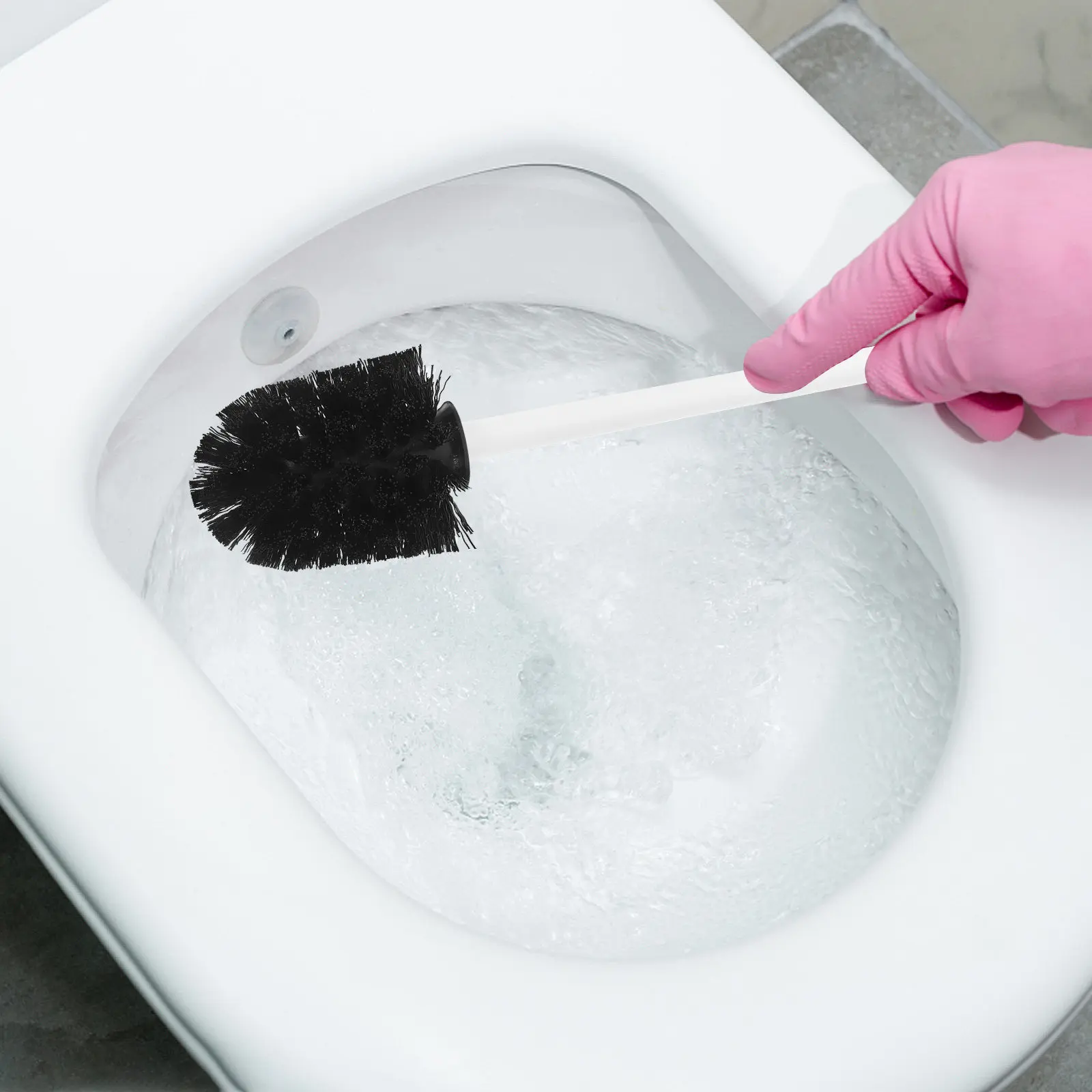 10Pcs Replaceable Toilet Brush Heads Minimalist Solid Color High Density Bristles Easy Installation Bathroom Cleaning Tool
