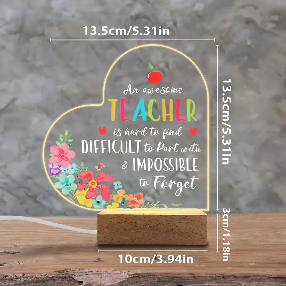 1 قطعة ملحقات التصوير الفوتوغرافي للديكور المضيء من الأكريليك ، قاعدة USB ، هدية المعلم ، تماثيل قابلة للجمع للعطلات/العودة إلى المدرسة #2