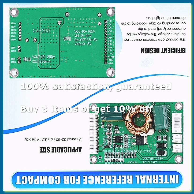 2Pcs CA-233 LCD TV Backlight Constant Current Boost Board Universal LED TV Inverter Board for 32-65 Inch Screens-A56M
