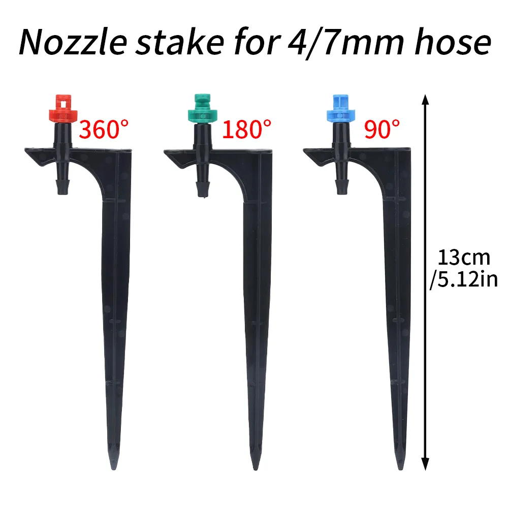 Garden Drip Watering 90 180 360 Degree Misting Nozzle 13cm Stake Sprinkler for 1 4 Inch Hose Agriculture Sprayer Irrigation
