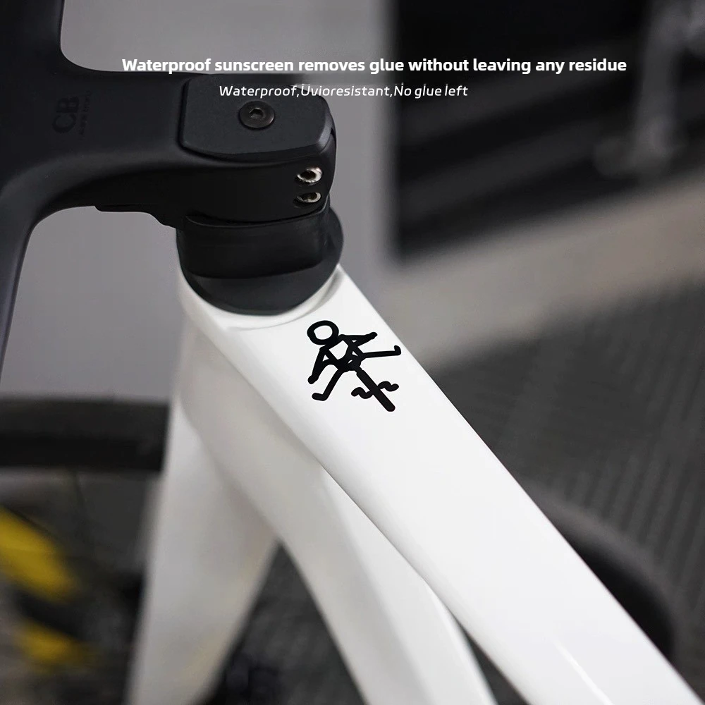 

Cycling Over Puddles Action Bicycle Stickers for Bike Frame Top Tube DIY Waterproof Cycling Stickers Funny Bikes Frames Sticker