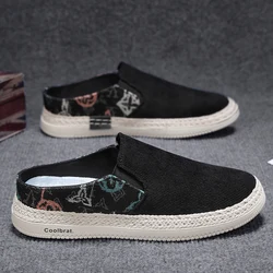 Leisure Half Shoes For Men Mules Outdoor Sandals Flat Board Shoes 2024 Loafers Slipper Man Slides Semi-Drag Men Casual Shoes