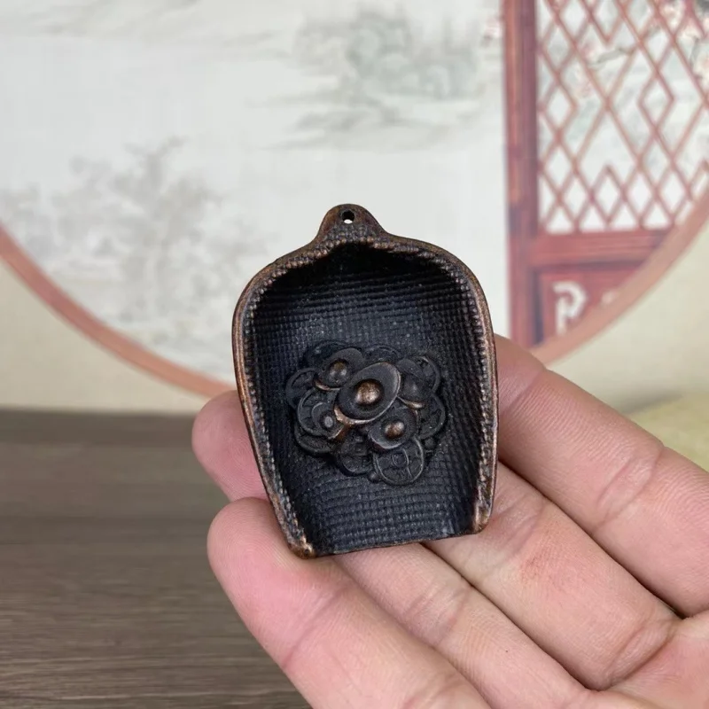 Antique- solid pendant, rake, plow, Chinese-style office desk dustpan, gold and silver ingot, decorative crafts, alloy orna