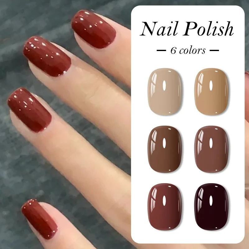6 قطعة/المجموعة 15 مللي الأحمر الأسود الزجاج زجاجة هلام مسمار مجموعة طلاء الأظافر NoWipe أعلى نقع قبالة UV LED مسمار ورنيش بريق اللون ملصقات الأظافر البولندية #4