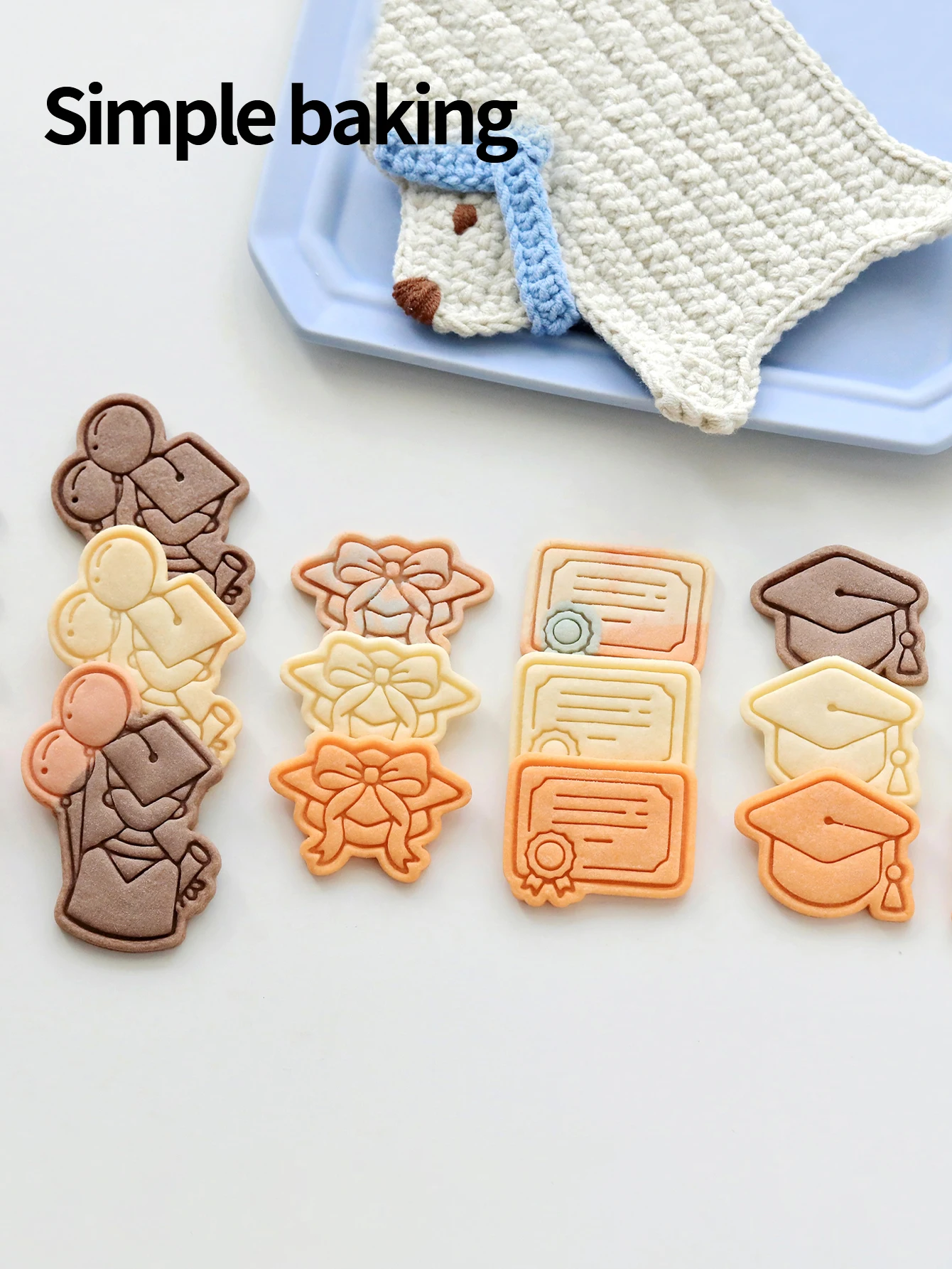 Graduation Season Cookie Cutter Doctorate Hat Diploma Medal 3D Biscuit Mold Back to School Party Decor Kitchen Baking Clay Mold view 6