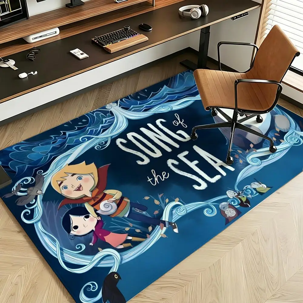 Animation S-Song of the S-Sea Floor Mat Soft Flannel Floor Mat  Suitable for Entryways, Living Rooms, Bedrooms, and Bathrooms