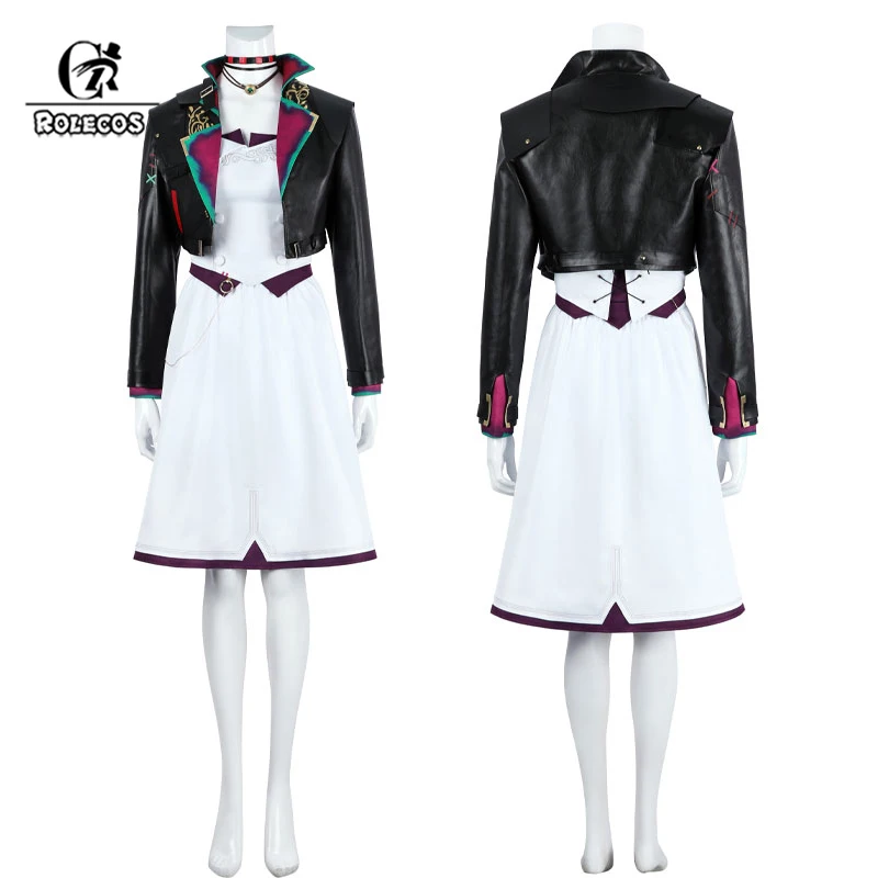 ROLECOS LOL Arcane Season 2 Universe Jinx Powder Cosplay Costume Jinx Powder Women Dress Uniform Halloween Party Outfit Fullset