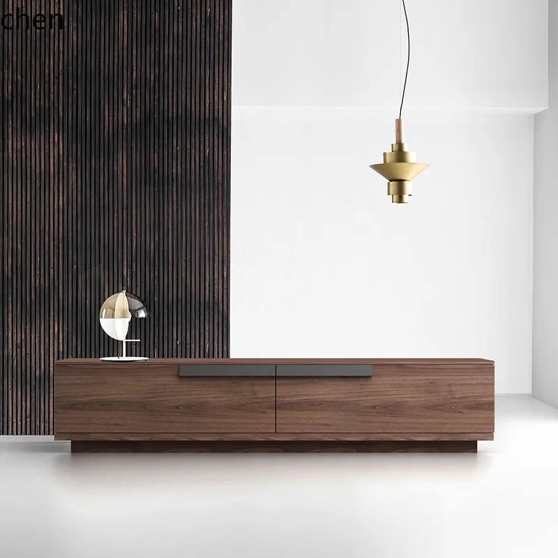 ZML TV Cabinet and Coffee Table Set, All Solid Wood, Small Apartment Living Room Floor Cabinet, Storage Cabinet