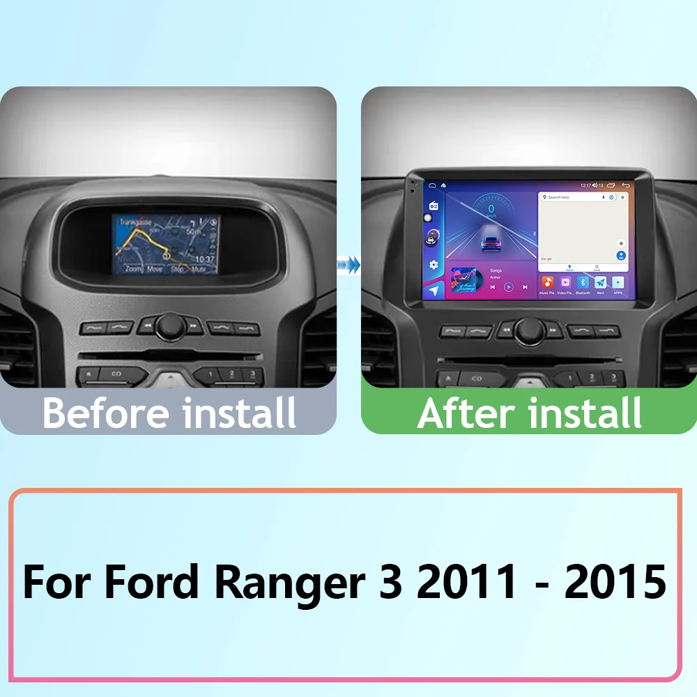 Car Android For Ford Ranger 3 2011 - 2015 Auto Radio GPS Navigation Multimedia Stereo Player IPS Carplay BT 5G WIFI No 2din DVD