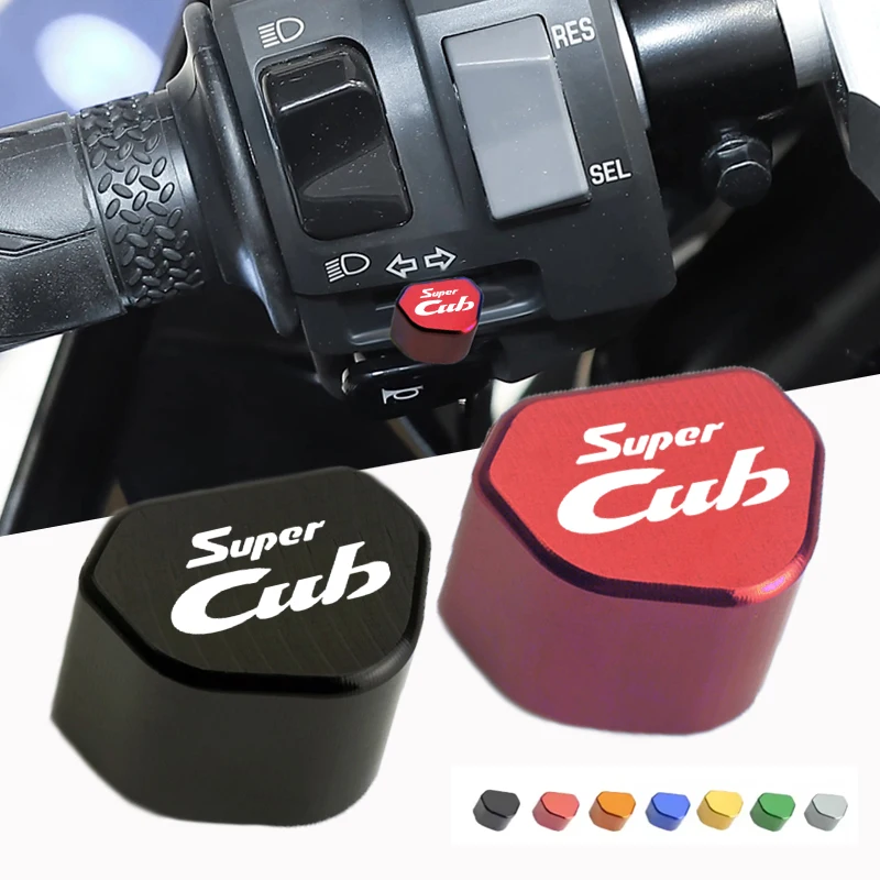 Botón de interruptor de señal de giro para motocicleta, de aluminio CNC, para Honda Super CUB C70 90 110 C125, accesorios