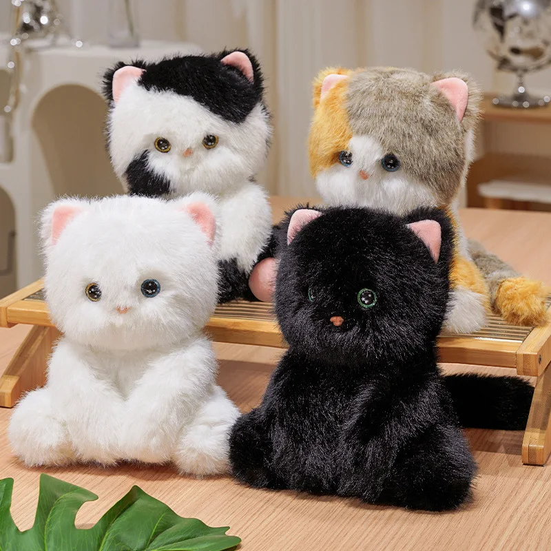 

24cm Nine Colors Cute Black Cat Plush Toy Stuffed Animal Sitting Cat Plushie Doll Birthday Gift for Girls Kids Home Desk Decor