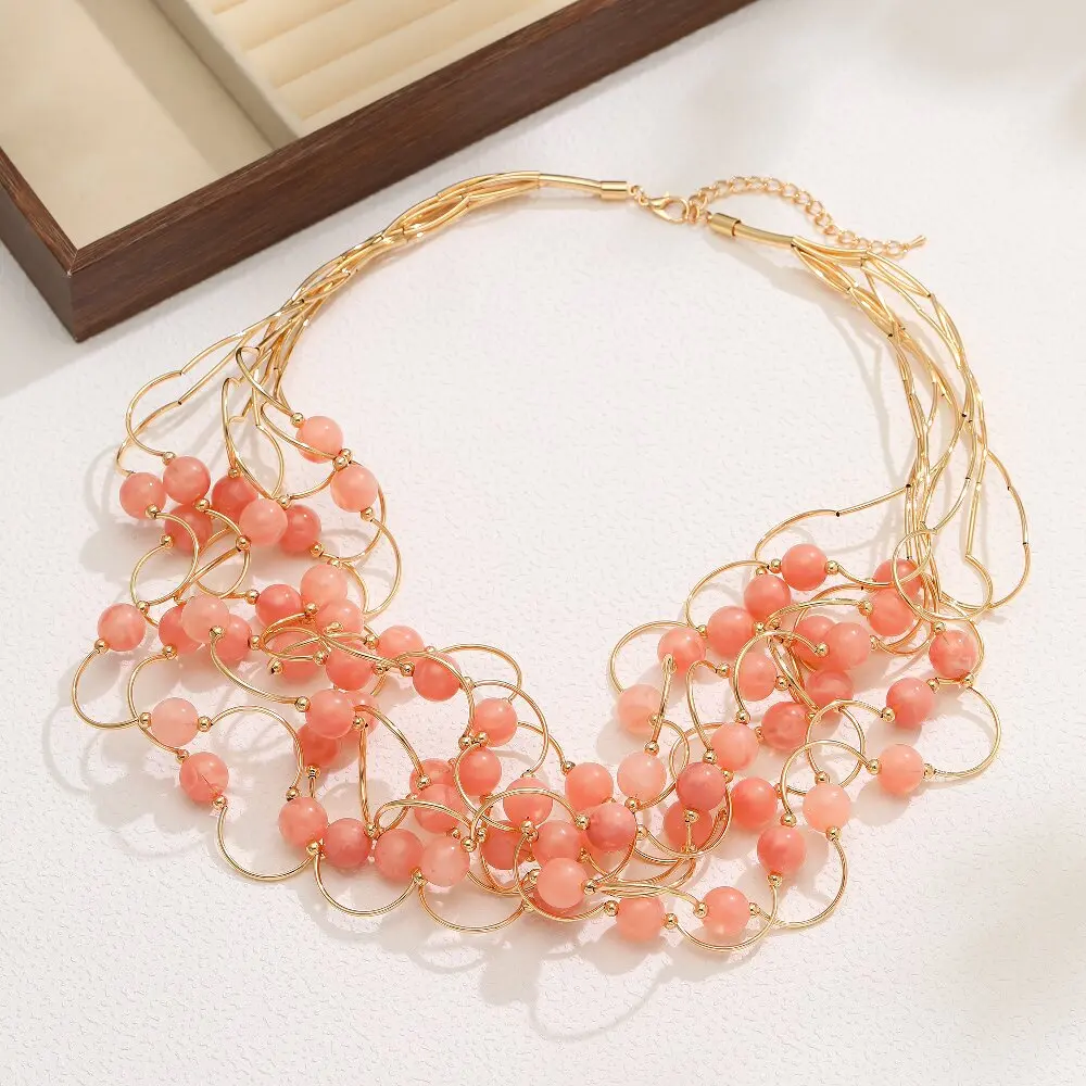 STRATHSPEY Mode Neue Lange Unregelmäßige Kupfer Rohr Halskette Für Frauen Aussage Chunky Multi Lay Schmuck – Detail 35