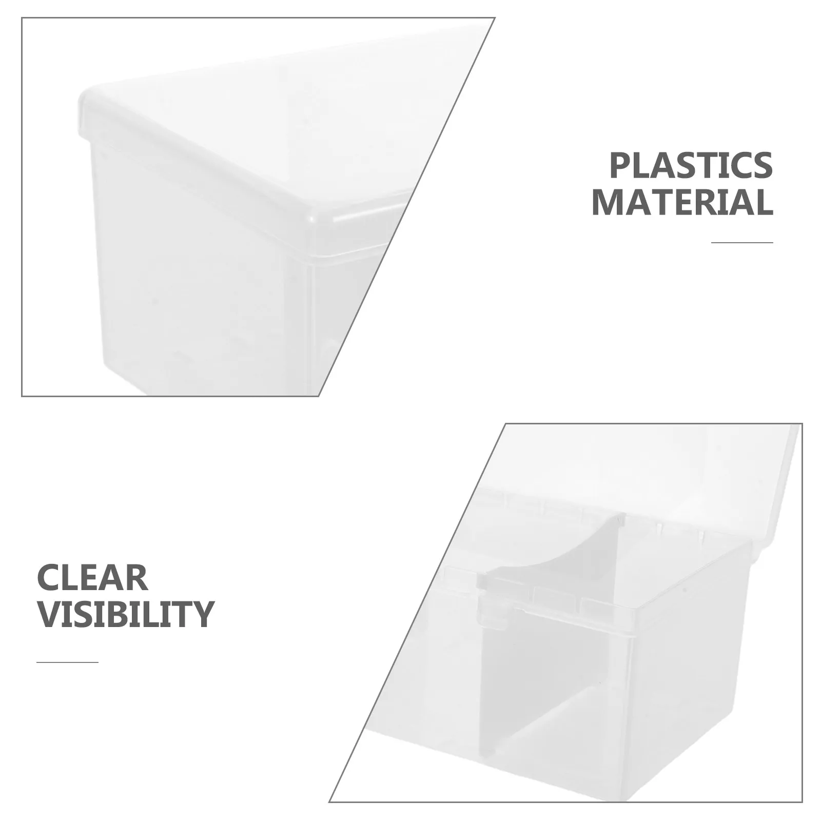 2Pcs Trading Card Storage Box Clear Plastic Organizer Divided Card Holder Case Portable Display Container for Game Cards