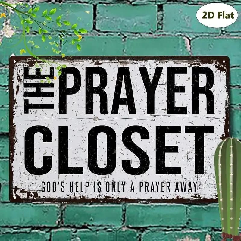 2D Flat Prayer Room Signboard | Divine Help in Prayer 799.21Inch Aluminum Wall Decoration, Suitable for Home and Garden