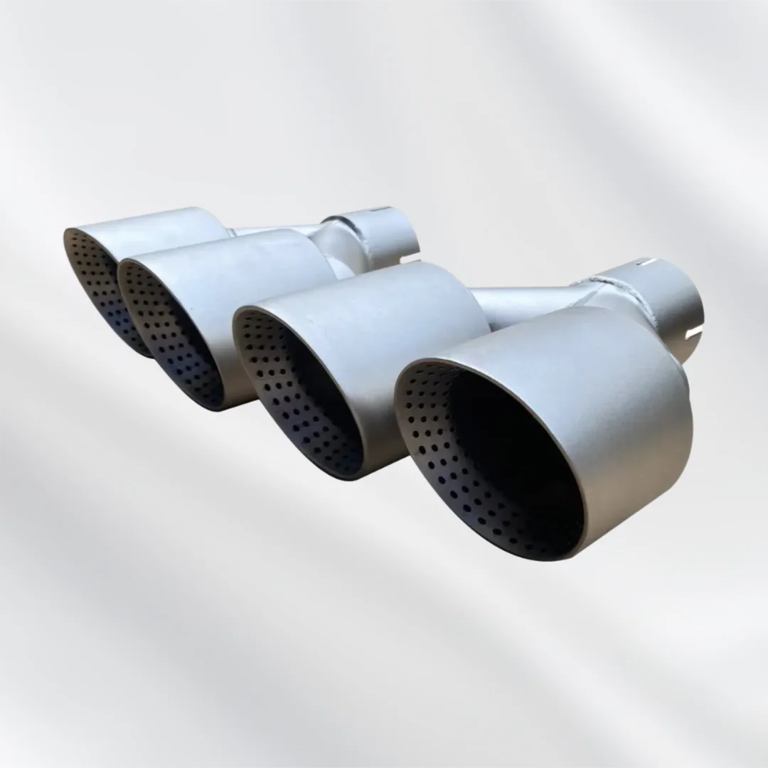

1Pcs Automotive Universal Stainless Steel Sandblast Muffler Matte Exhaust Nozzle Dual Outlet Exhaust Tip Tail Pipe