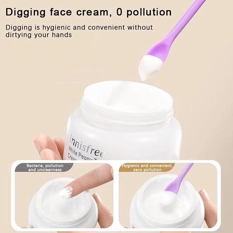 2 In 1 Silicone Scoop Scraper Set Cosmetic Liquid Foundation Face Cream Spoon Scraping Face Mini Double-Headed Skin Care Tools