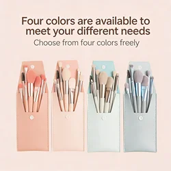 Mini Brush 8-Piece Makeup Bag Portable concealer powder brush set soft fur make-up tool