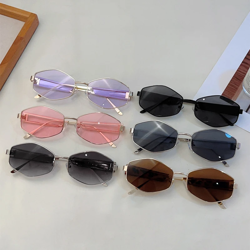 KAMMPT Vintage Polygon Rim Sunglasses Men 2025 New in Outdoor Casual Shades Women Stylish Retro Luxury Brand Design Sun Glasses