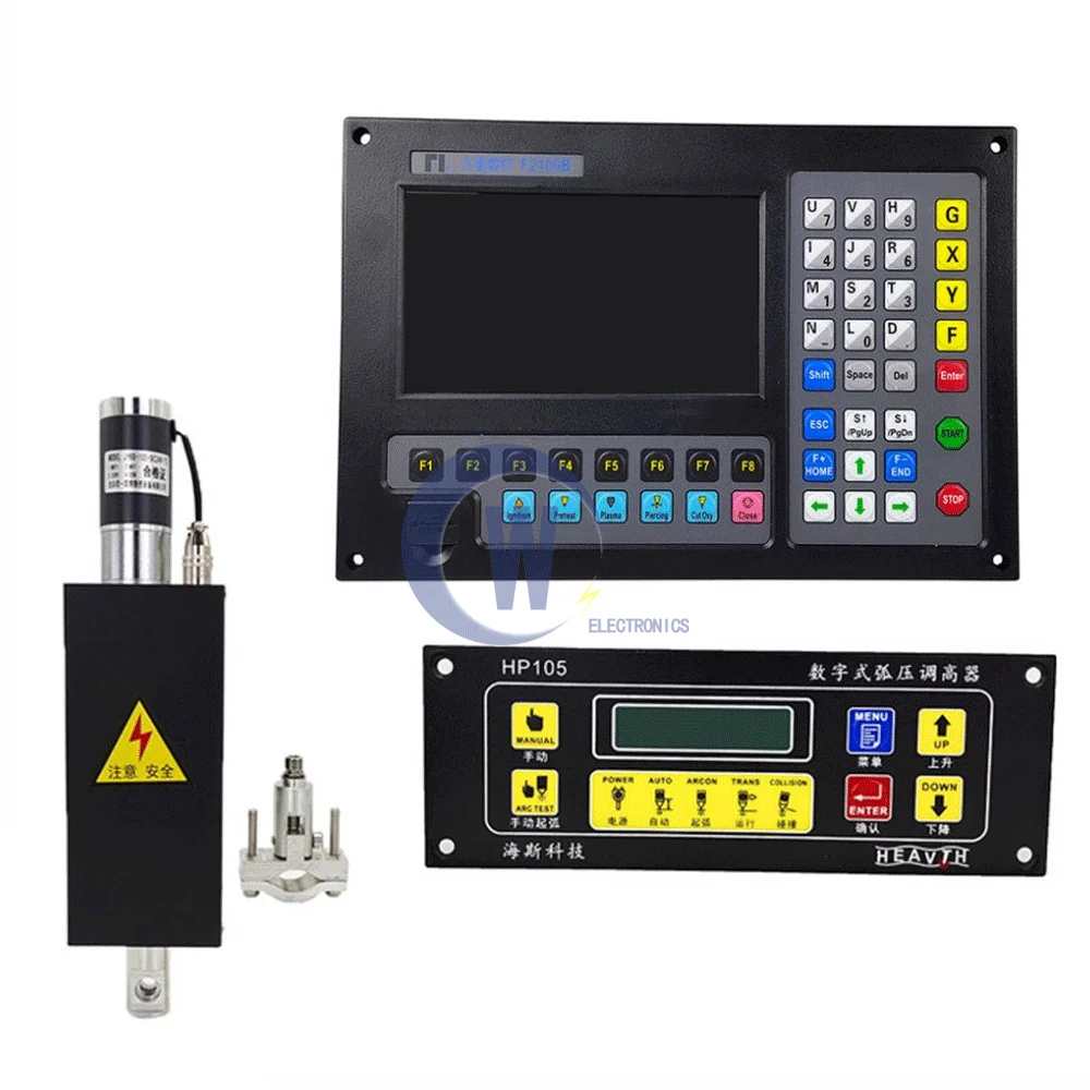 

CNC Controller Plasma Flame Cutting Motion Control System F2100B+CNC Plasma Kit HP105 Torch Height Controller JYKB-100/T3 24VDC