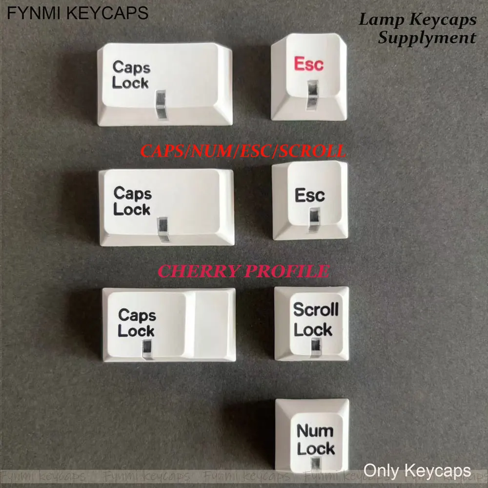 Red Esc Fynmi Bow Wob Caps/Num/ESC/Scr Cherry Profile PBT Lamp Keycap for Mechanical Keyboard