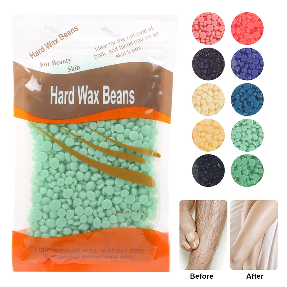100g Depilatory Hard Wax Beans Hair Removal Wax Beads with Natural Ingredient for All Body and Bikini Areas