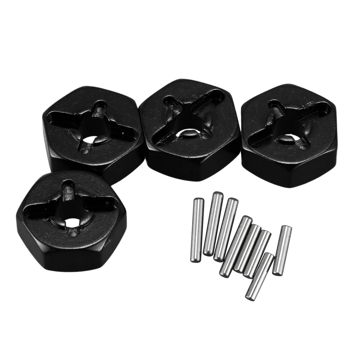 

Aluminum Alloy 12mm Combiner Wheel Hub Hex Adapter Upgrades for 144001 1/14 RC Car Spare Parts,Black