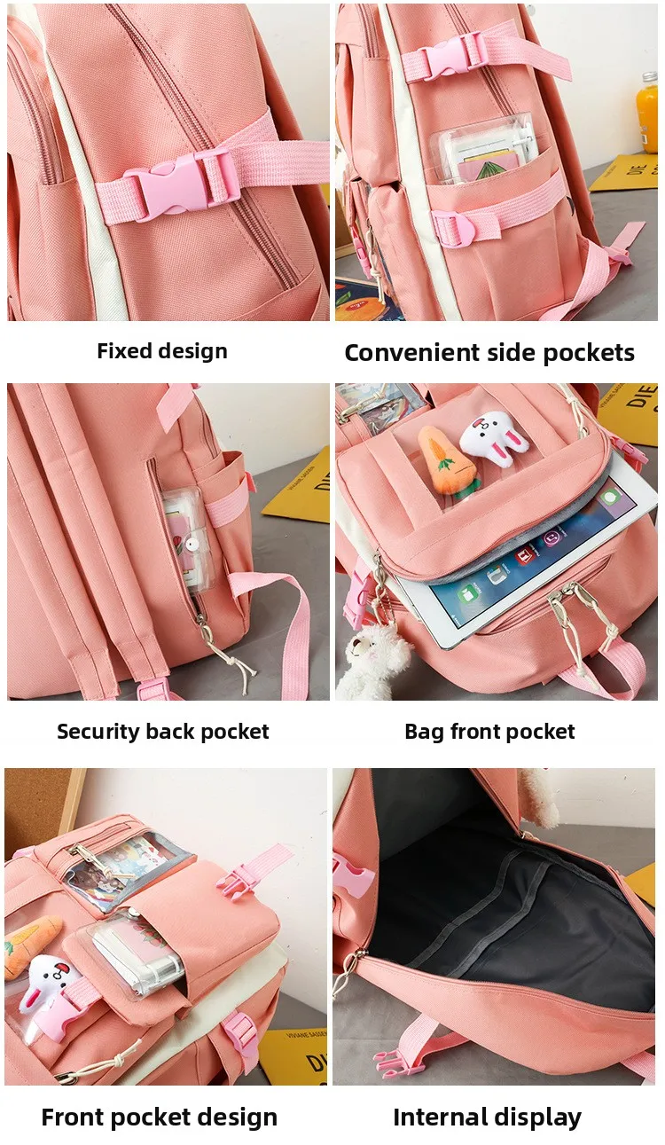 مجموعة مكونة من 4 قطع من حقائب الظهر ذات سعة كبيرة لطلاب المدارس الابتدائية خفيفة الوزن وحقائب مدرسية للفتيات في المدارس الابتدائية