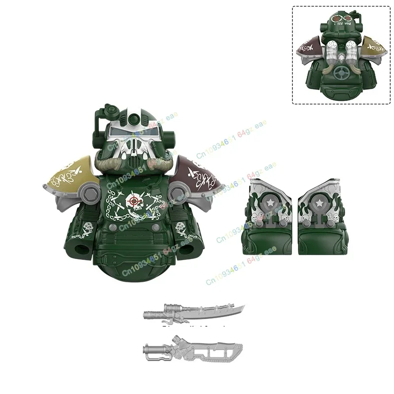 MOC Game Armor Soldaten Bricks Montage Bouwstenen Wapens Accessoires Actiefiguren Kinderen voor Speelgoed Geschenken W1352 W1353 W1354