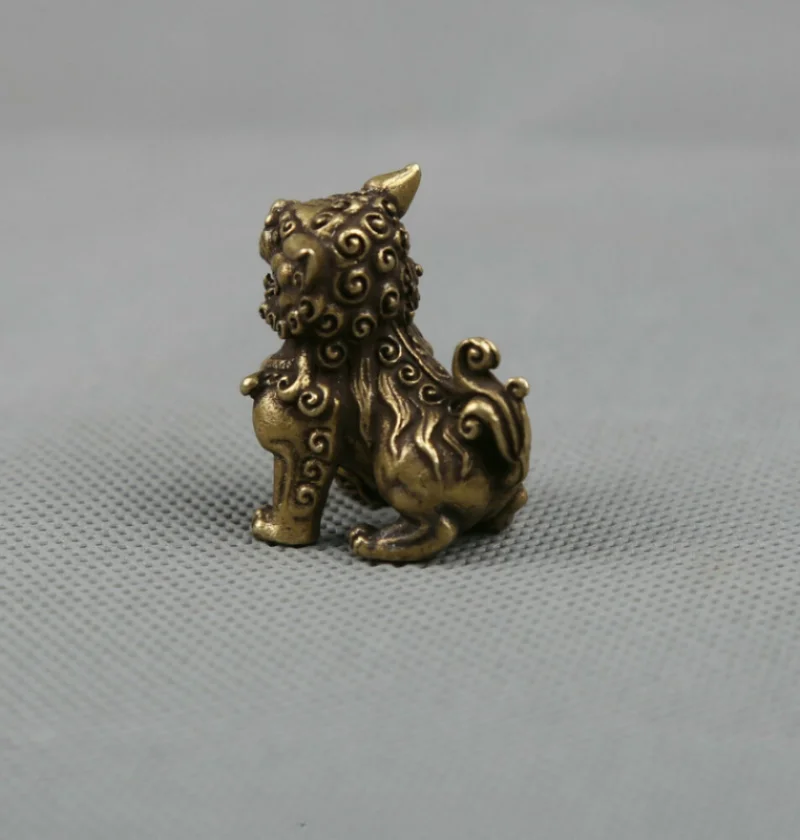 رائعة الصينية البرونزية الحيوان فو فو الكلب الحرس الأسد تمثال ديكورات المنزل #6