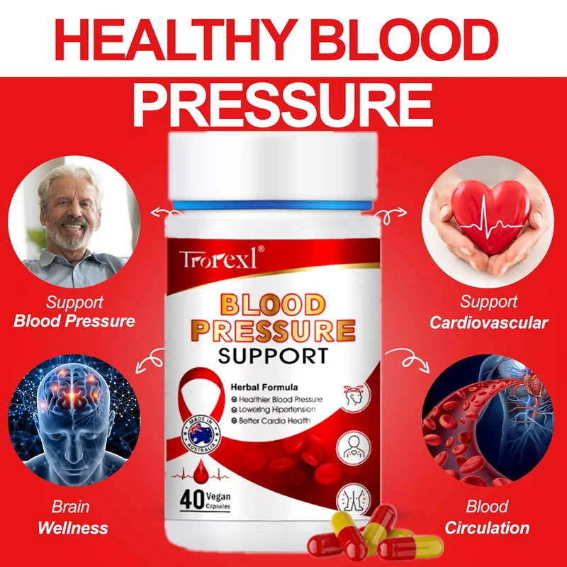 Trorexl Blood Pressure Supplements with Eucommia, Natto - Support Normal Cardiovascular & Circulatory Health,Heart Health Care