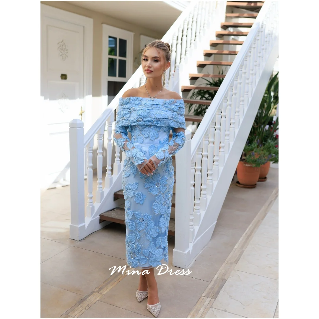 

Mina Customized Beads Evening Dress Luxury Elegant Womens Party Dresses for Special Occasions Sequins. Long Sleeves One Shoulder