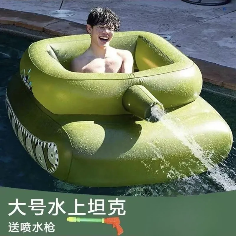 Inflatable Toy Car with Water Spray, Swimming Ring with Water Gun, Popular Toy  Children and Adults, Floating Raft Surfing Mount