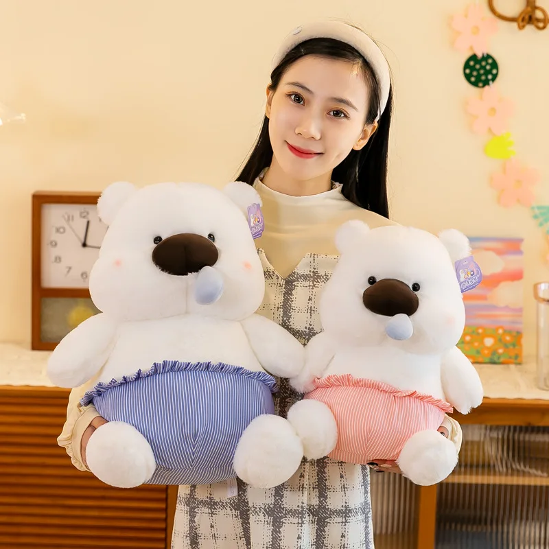 Muñecos de peluche Kawaii creativos y divertidos para niñas, animales de peluche de gran tamaño, oso de peluche suave, almohada, regalo, decoración del hogar