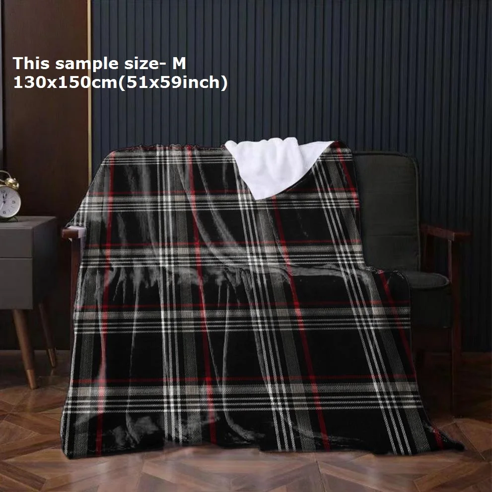 1PC Blanket GTI Tartan Plaid Print Flannel Thin blankets for Home Car Naps Camping Festival gift Perfect gifts four season use