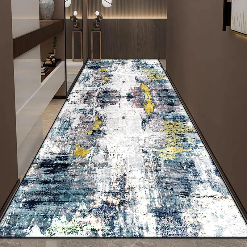 Nordic Abstract Long Corridor Carpet Non-slip Hallway Area Rugs Hotel Passageway Runners Washable Porch Entry Doormat Easy Clean