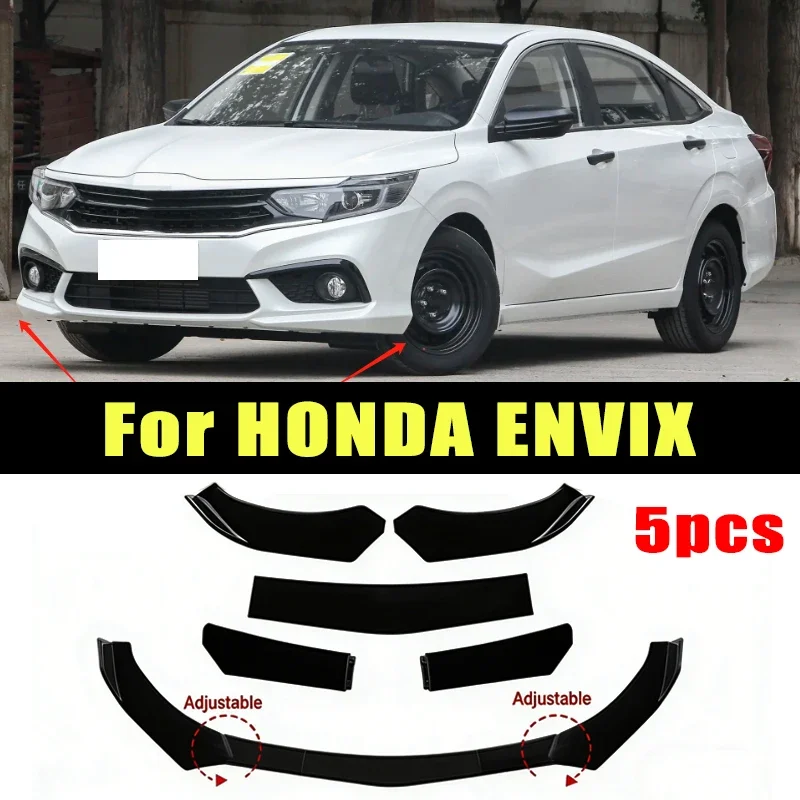 

5Pcs ABS Material Universal Car Front Bumper Separator Bumper Lip Body Kit Duck Lip Separator For HONDA ENVIX Car Accessories
