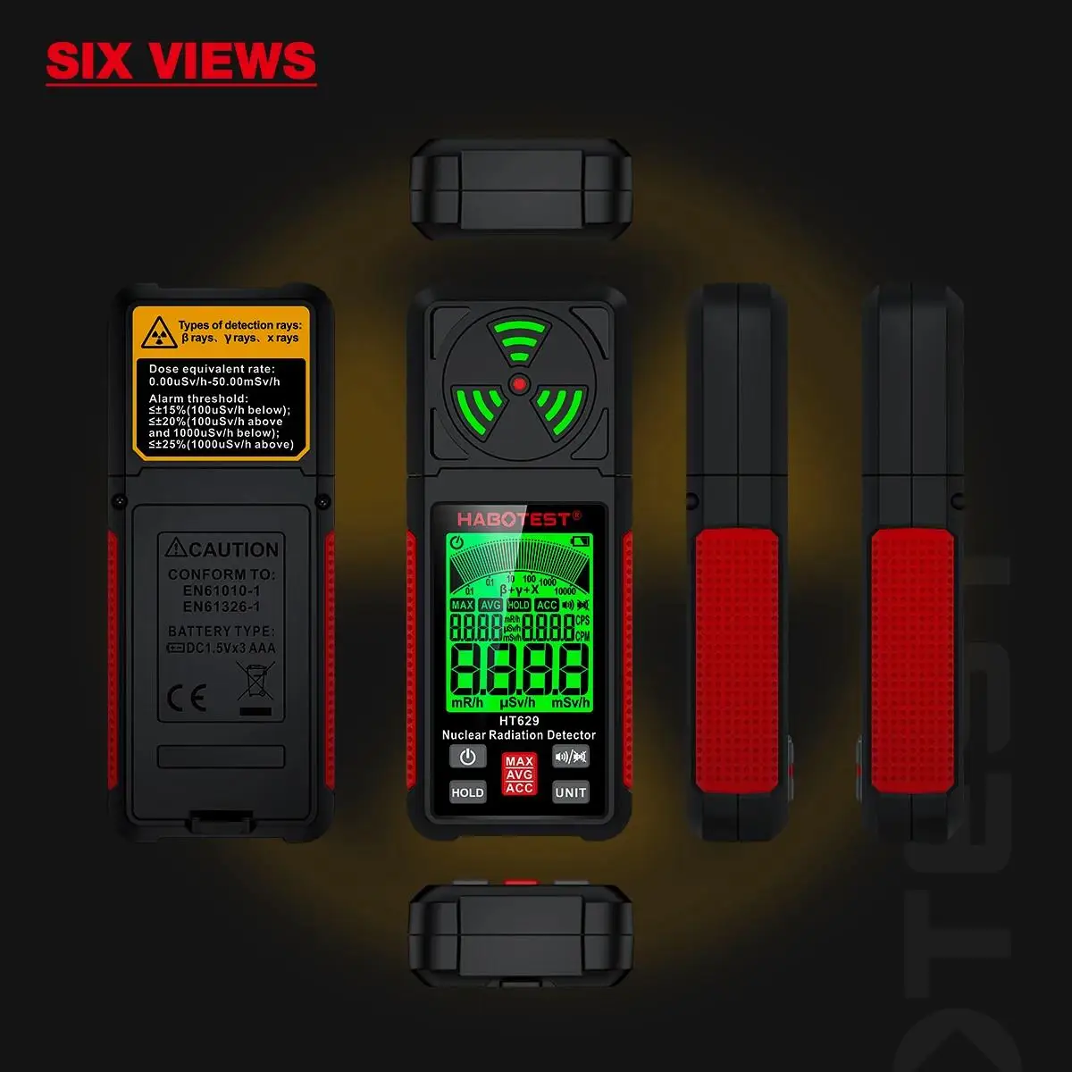 HABOTEST HT627 EMF Meter Professionelle Elektromagnetische Feld Strahlung Detektor Handheld Tragbare Radio Frequenz Warn Meter – Detail 4