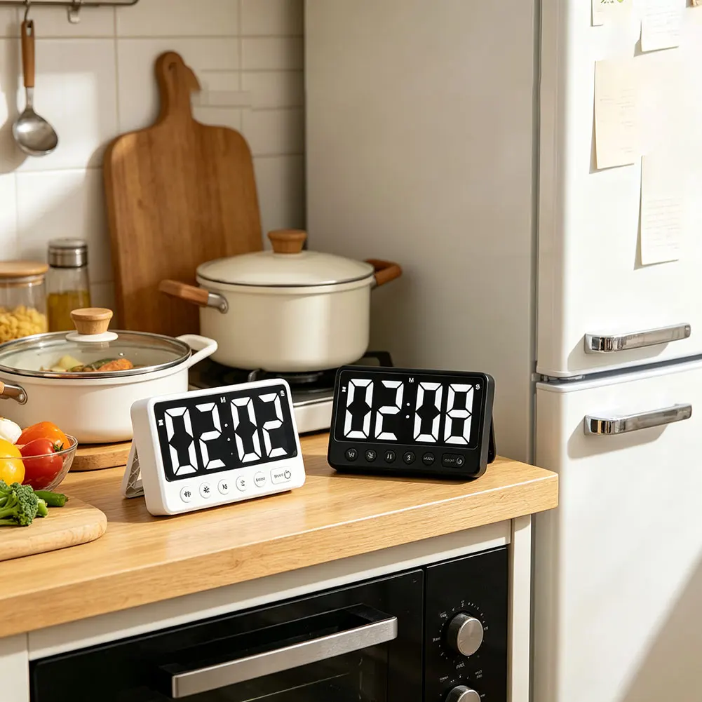 Multifunctional LED Digital Timer, USB Rechargeable Unit With Magnetic Stand, 4‑Level Adjustable Volume For Household Kitchen