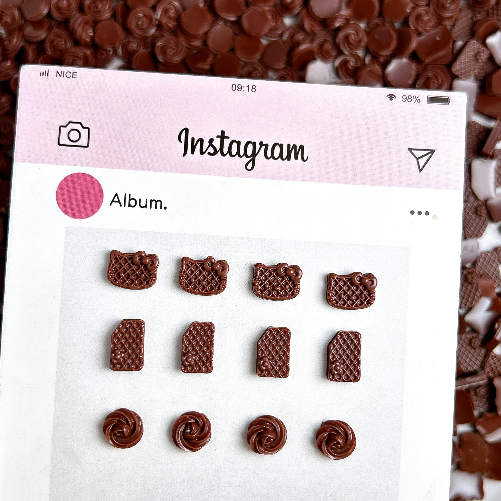 30 pièces créatif simulé fleur bourgeon Biscuits ongles breloques mignon lumineux tête de chat cranté Biscuits résine Nail Art décorations bricolage