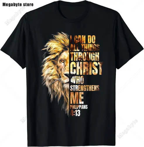 Imagen 2 del producto Jesús León de Judá regalo cristiano para hombres mujeres camiseta Vintage camiseta Animal Tops Casual moda cristiana camiseta de gran tamaño