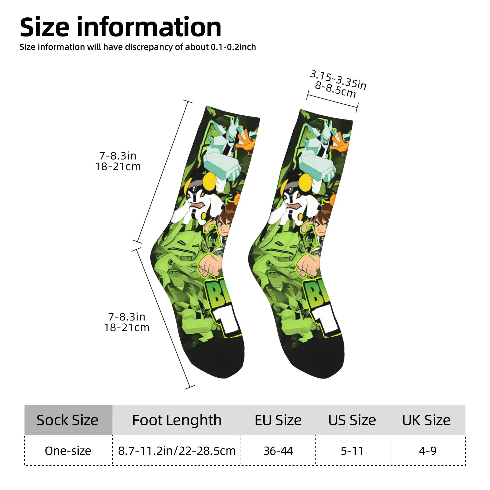 Ben 10 Omnitrix Unleashed Stockings  Leisure Socks Unisex Men Quality Socks Winter Skateboard Design Anti Skid