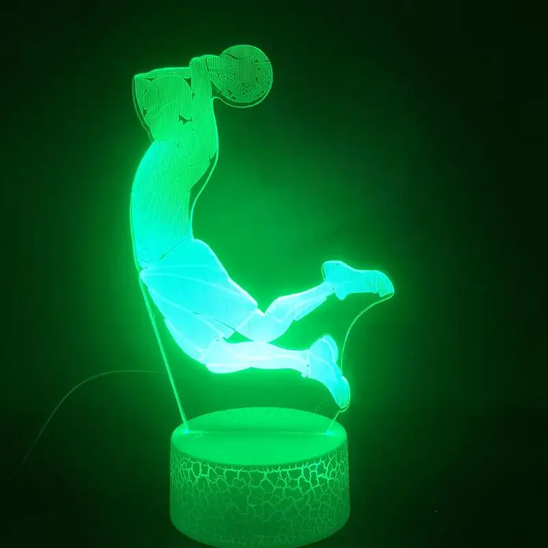 Basketball Sport 3d Nacht lampe 7/16 Farben Nachtlicht mit Remote Tisch Schreibtisch Dekoration Lampen Geschenk für Teenager Kinder Freunde