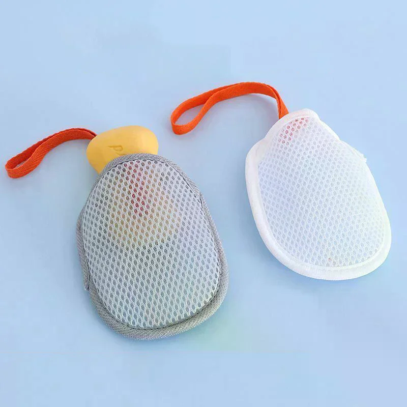

Bath Cleansing Foaming Net Double-Sided Soap Bag Body Exfoliating Scrubber Sponges Bathroom Mesh Soap Pocket