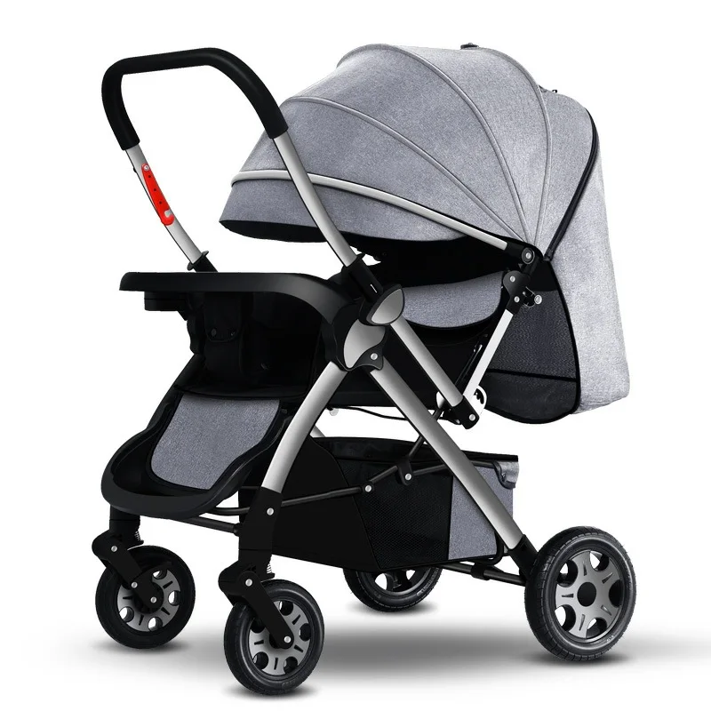 

High Landscape Baby Stroller Two-way Sitting, Reclining and Light Four-wheeled Shock Absorber for Four Seasons Baby Stroller