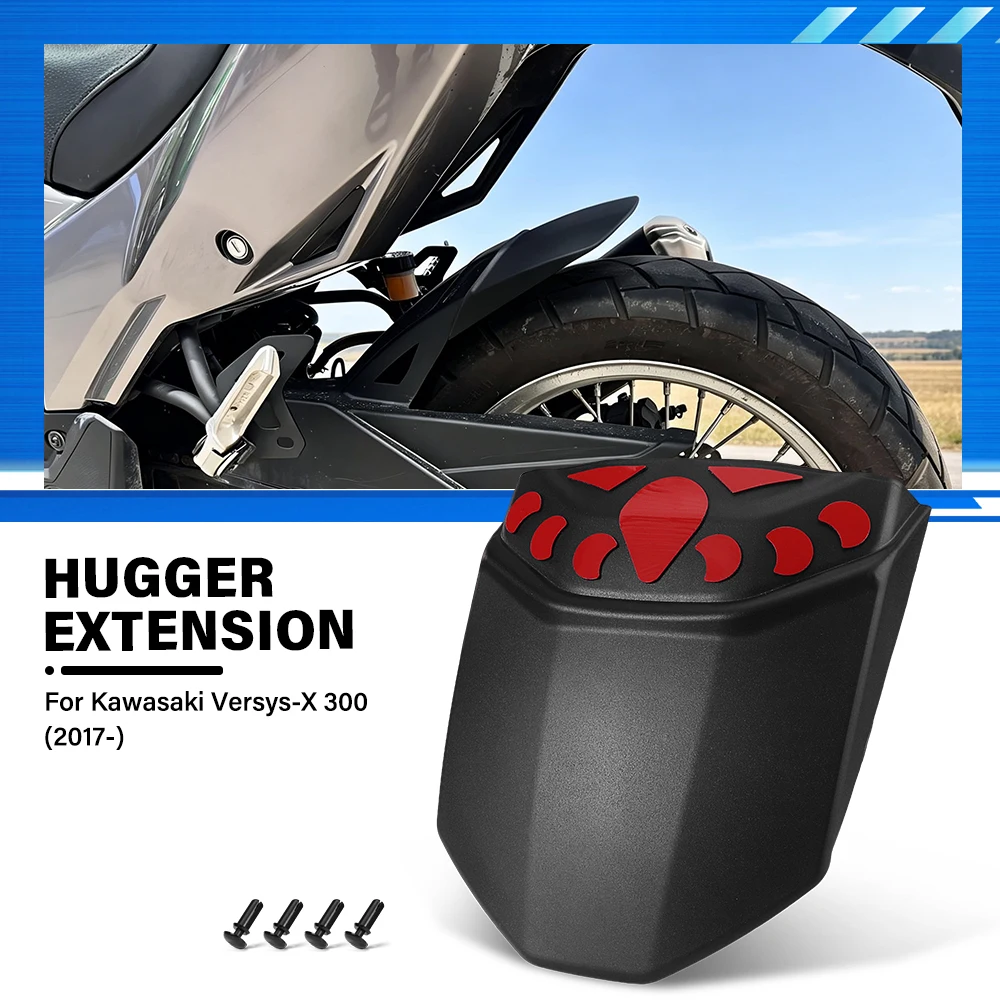 Para KAWASAKI VERSYS-X 300 VERSYS X 300 VERSYS X300 2017- Accesorio para Moto, Extensión de Guardabarros Trasero de Plástico ABS