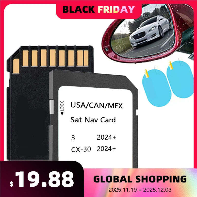 

Sat Nav Update Latest 2024 USA Canada Mexico Maps SD Card 16GB for Mazda 3 CX-30 2024 Vehicle GPS Navigation