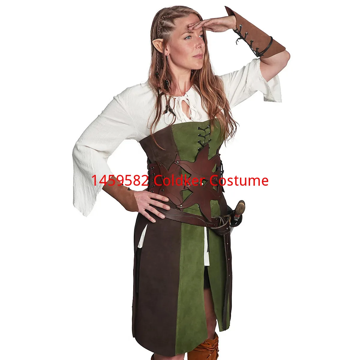 Donne Costume celtico puntelli Medeival braccialetti in pelle scamosciata Lace Up Pixie Archer Arm Gear Elf Cosplay Aceessories guanti da cacciatore femminile