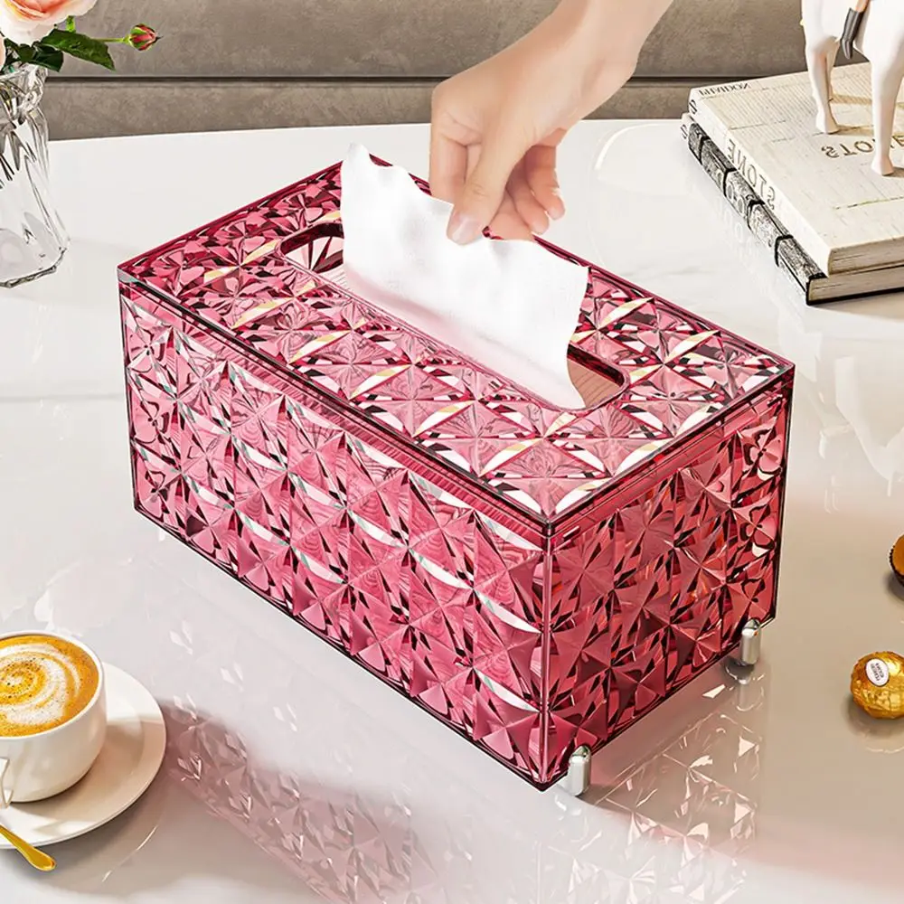 

European Style Tissue Storage Box Minimalist Smooth Extraction Paper Towel Case Large Capacity Rectangle Light Luxury Napkin Box