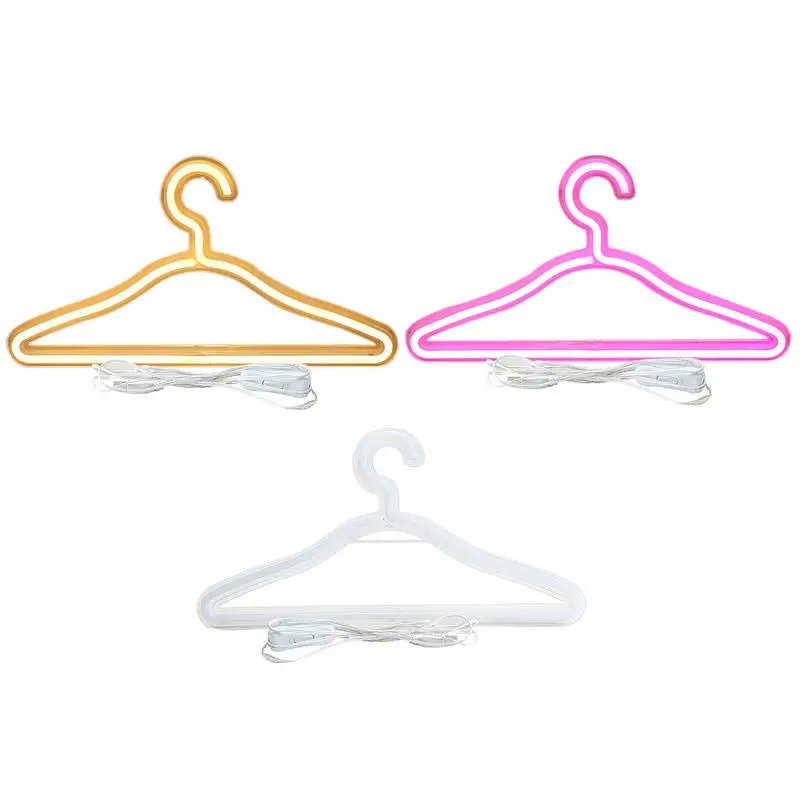 Neon Sign Clothes Hanger LED Light Clothing Hanger Convenient To Use With Switch Practical Clothes Organizer Hanger Romantic