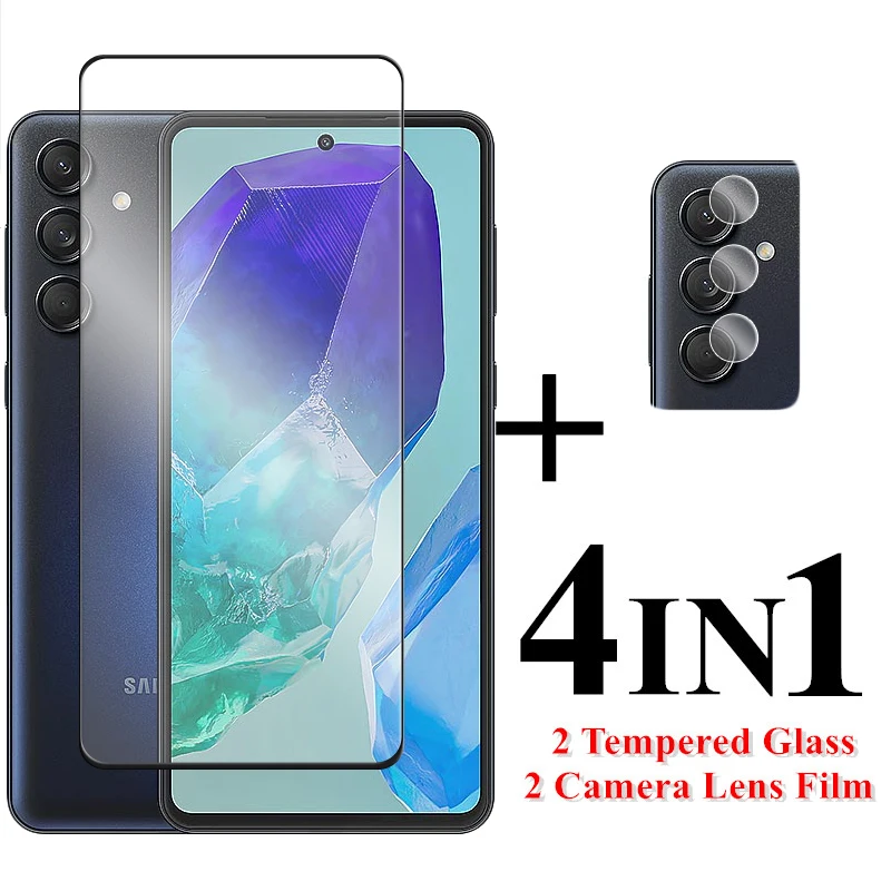 

For Samsung Galaxy M55 5G Screen Protector 6.7 inch Full Cover Glass For Samsung M55 Tempered Glass For Galaxy M55 Lens Film